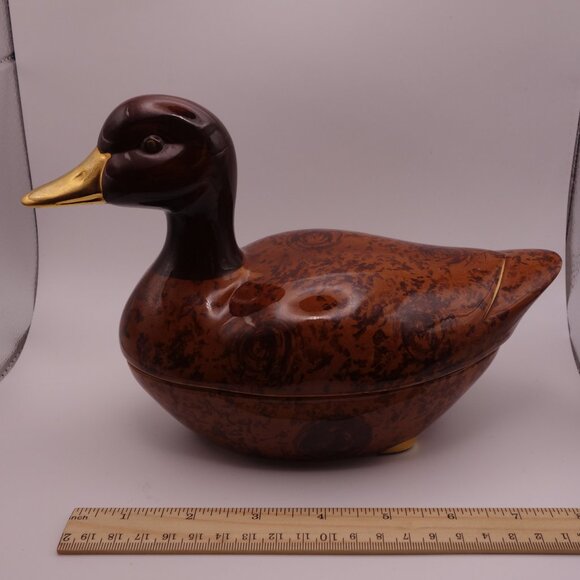 Michel Caugant Ceramic Duck Storage Container - Picture 9 of 16